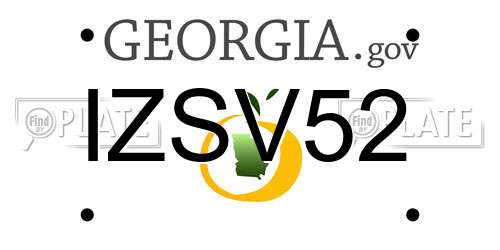 IZSV52 Georgia License Plate