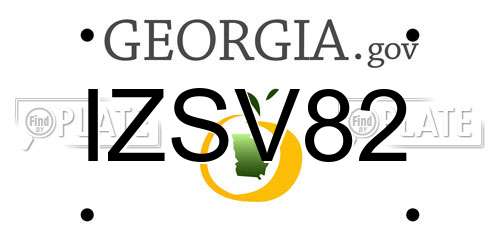 IZSV82 Georgia License Plate