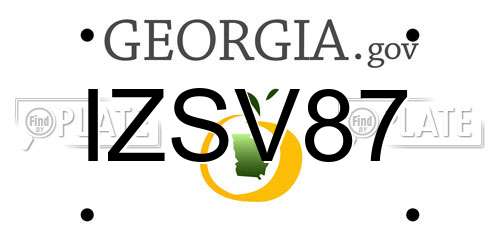 IZSV87 Georgia License Plate