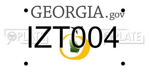 IZT004 Georgia License Plate
