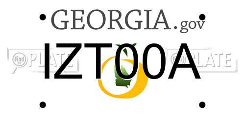 IZT00A Georgia License Plate