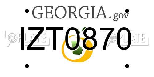 IZT0870 Georgia License Plate