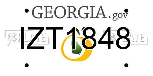 IZT1848 Georgia License Plate