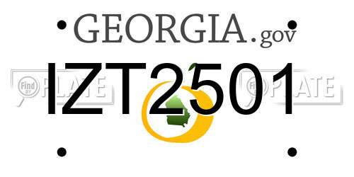IZT2501 Georgia License Plate