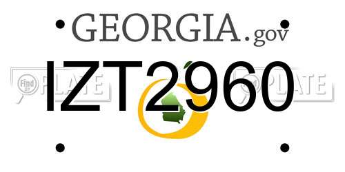 IZT2960 Georgia License Plate