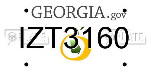 IZT3160 Georgia License Plate