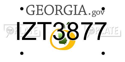 IZT3877 Georgia License Plate