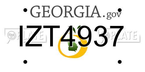 IZT4937 Georgia License Plate