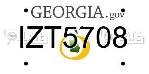 IZT5708 Georgia License Plate