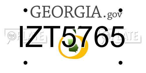 IZT5765 Georgia License Plate