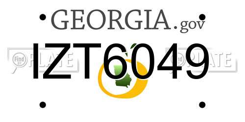 IZT6049 Georgia License Plate