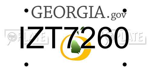 IZT7260 Georgia License Plate