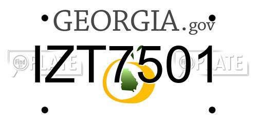 IZT7501 Georgia License Plate