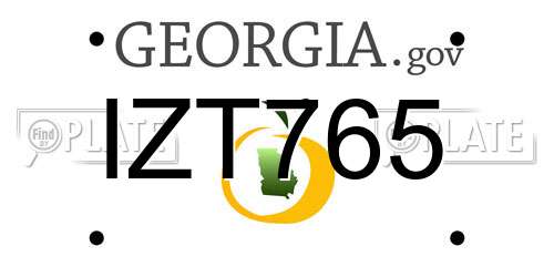 IZT765 Georgia License Plate