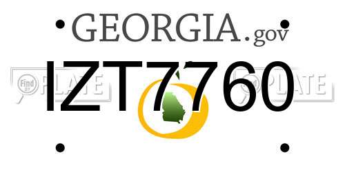IZT7760 Georgia License Plate