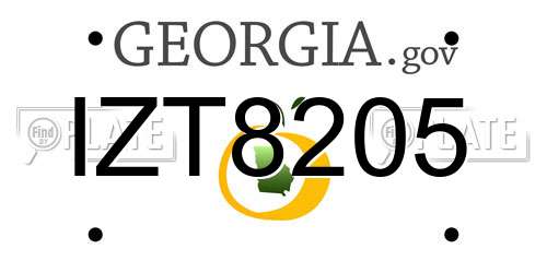 IZT8205 Georgia License Plate