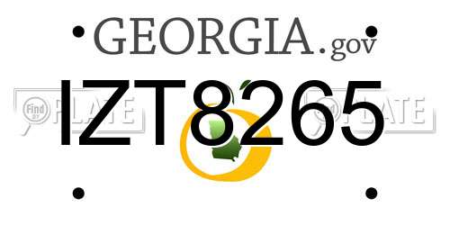 IZT8265 Georgia License Plate