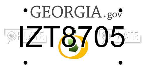 IZT8705 Georgia License Plate