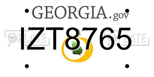 IZT8765 Georgia License Plate