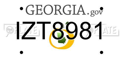 IZT8981 Georgia License Plate
