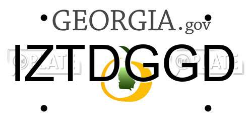 IZTDGGD Georgia License Plate