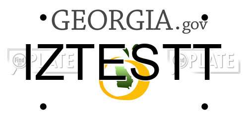 IZTESTT Georgia License Plate