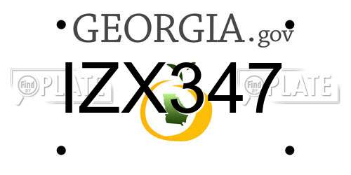 IZX347 Georgia License Plate