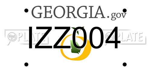 IZZ004 Georgia License Plate
