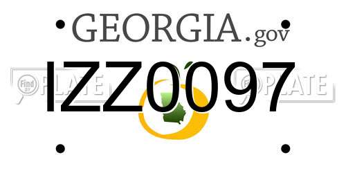 IZZ0097 Georgia License Plate