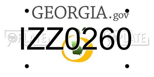 IZZ0260 Georgia License Plate
