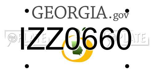 IZZ0660 Georgia License Plate