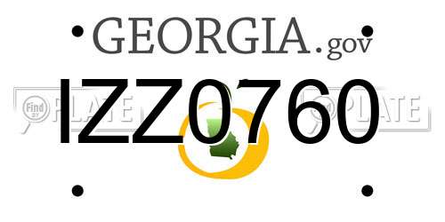 IZZ0760 Georgia License Plate