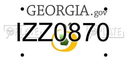 IZZ0870 Georgia License Plate