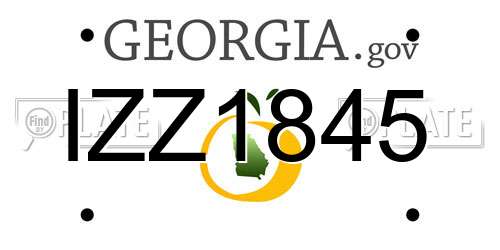 IZZ1845 Georgia License Plate