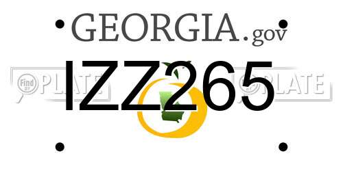 IZZ265 Georgia License Plate