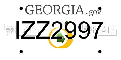 IZZ2997 Georgia License Plate