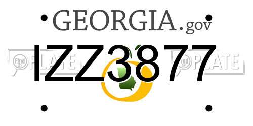 IZZ3877 Georgia License Plate