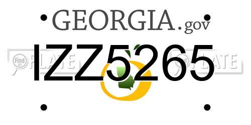 IZZ5265 Georgia License Plate