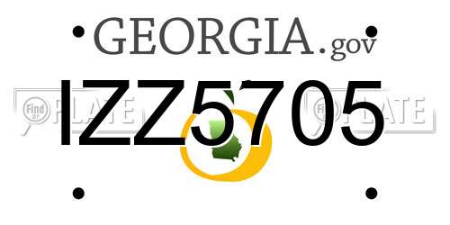 IZZ5705 Georgia License Plate