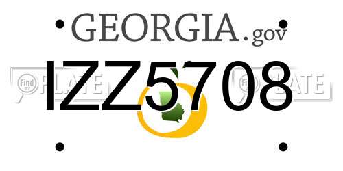 IZZ5708 Georgia License Plate