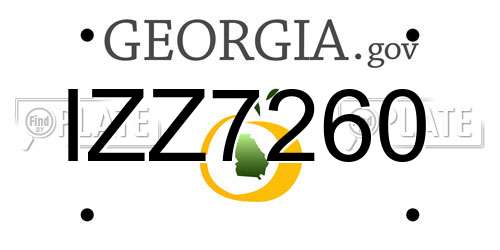 IZZ7260 Georgia License Plate