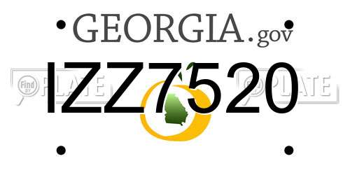 IZZ7520 Georgia License Plate