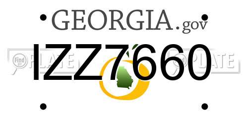 IZZ7660 Georgia License Plate