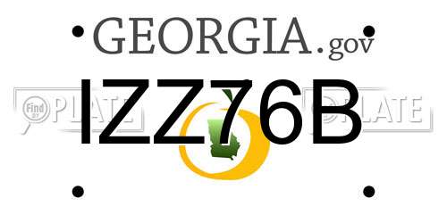 IZZ76B Georgia License Plate