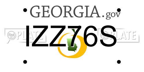 IZZ76S Georgia License Plate