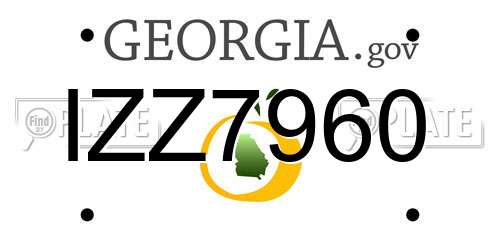 IZZ7960 Georgia License Plate