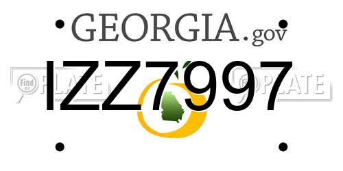 IZZ7997 Georgia License Plate