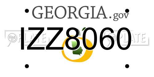 IZZ8060 Georgia License Plate