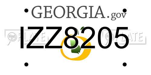 IZZ8205 Georgia License Plate