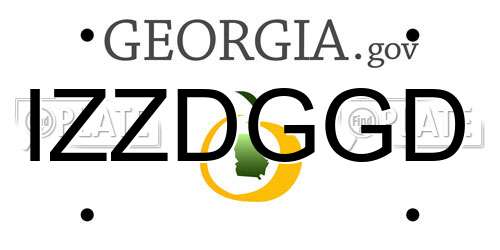 IZZDGGD Georgia License Plate